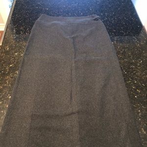 Charcoal Grey Wool Blend Long Skirt